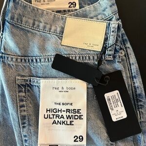 Rag & Bone Mira Featherweight Sofie High-Rise Ankle Wide Leg - Size 29